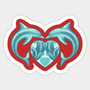 Dolphin Love Valentine & Love Sticker